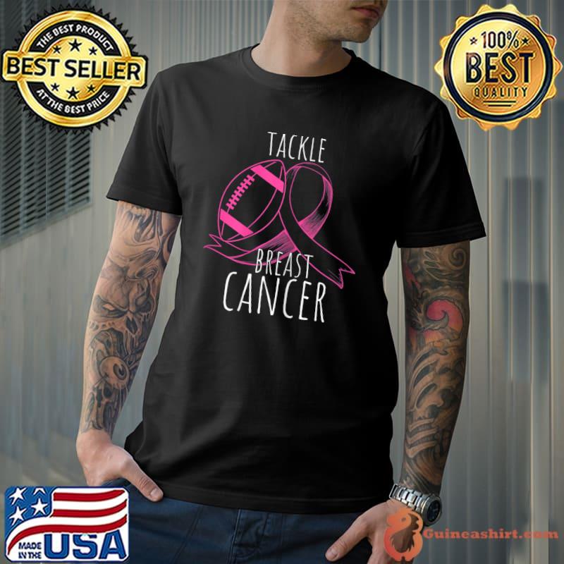 Tackle Breast Cancer Warrior Breast Cancer Awareness Pink Football October T-Shirt