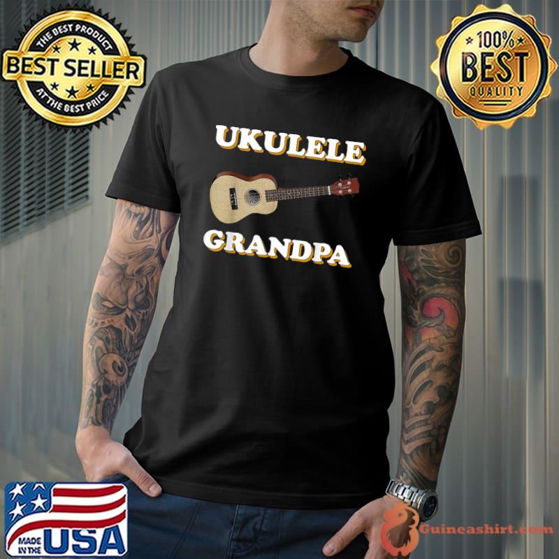 Ukulele Grandpa Guitar Player Music Lover Musician Graphic T-Shirt
