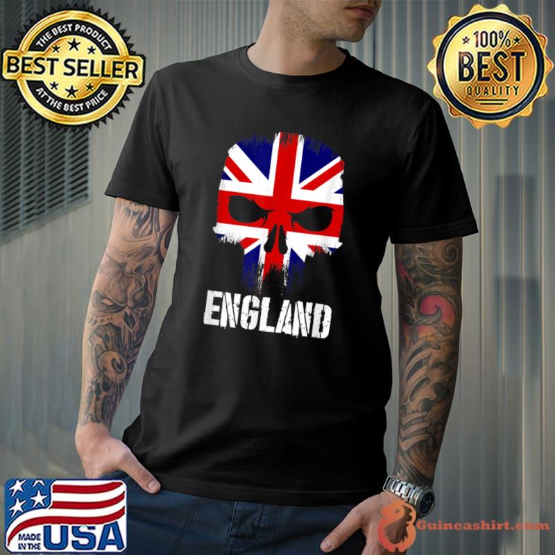 United Kingdom England Flag Skull British Pride Patriotic T-Shirt