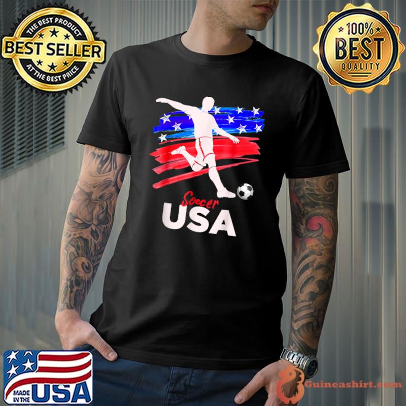 USA Flag American Soccer Supporter Team Jersey 2022 Football T-Shirt