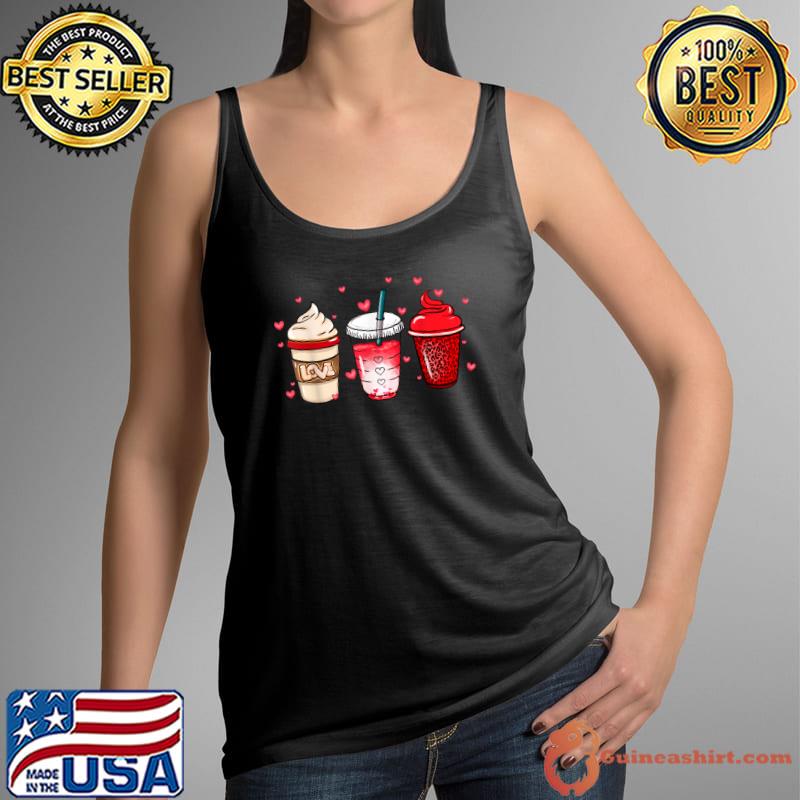 Valentine Coffee Heart Iced Coffee Lover Valentine Day T-Shirt Tank Top