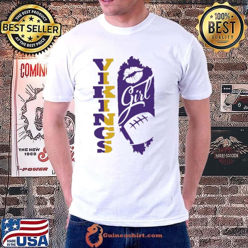 Vikings Girl Lip Baseball Shirt
