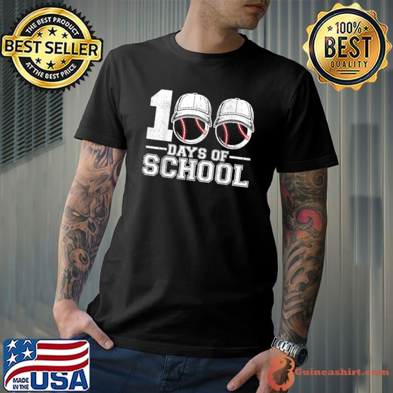 100 Days Of School Baseball 100th Day Of School Teacher T-Shirt
