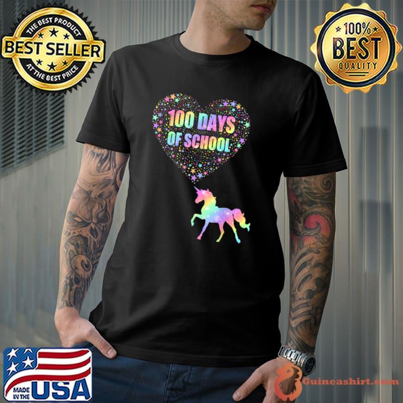 100 Days Of School Love Horse Riding 100 Day Smarter Rainbow T-Shirt