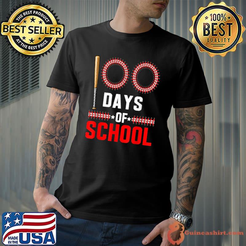 100th Day Of School Teachers Baseball Stars Happy 100 Days T-Shirt
