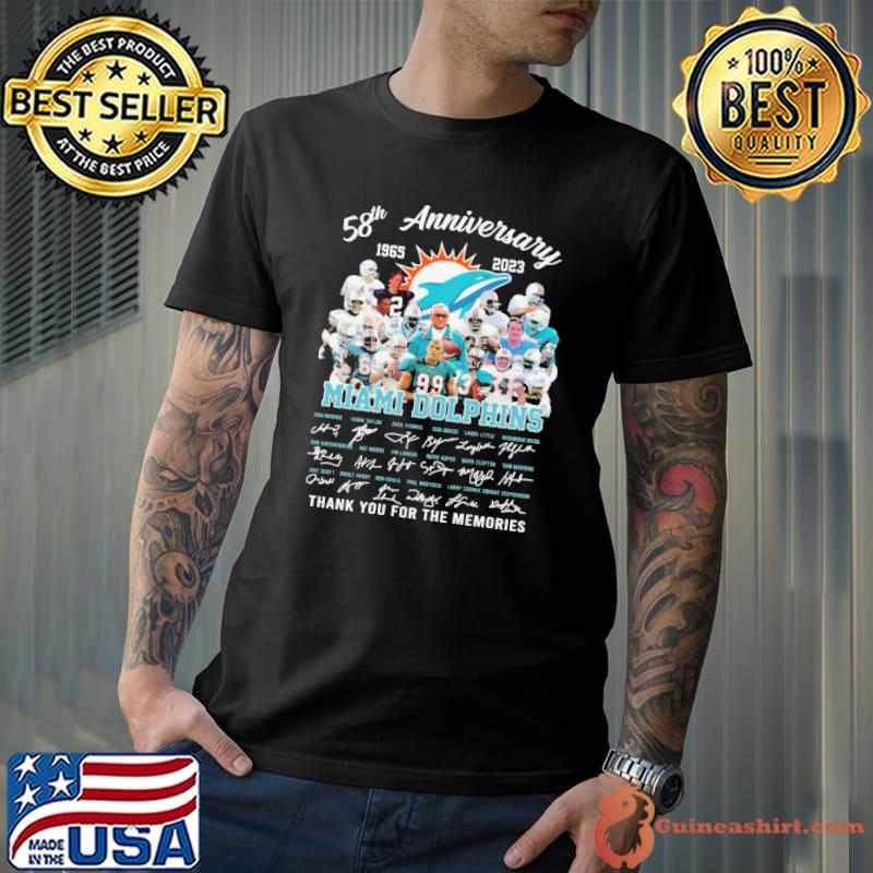 58th Anniversary 1965 2023Miami Dolphins Thank You For The Memories Shirt