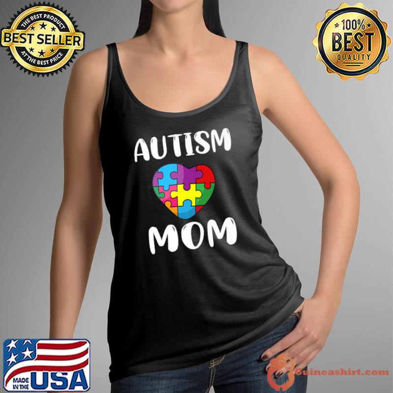 Autism Mom Awareness Heart Autism Support Awareness T-Shirt Tank Top