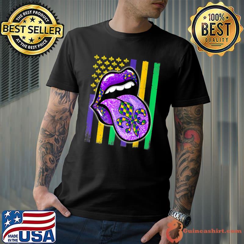 Awesome Mardi Gras 2023 Flag Lips T-Shirt