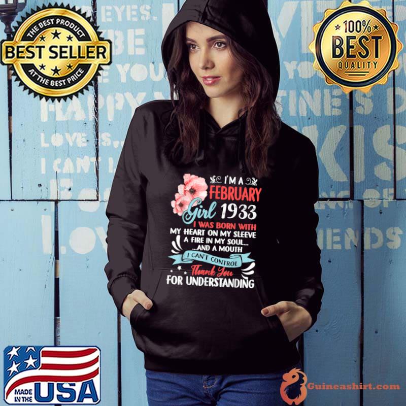 Awesome Since 1933 90th Birthday I'm A February Girl 1933 For Understanding Flowers T-Shirt Hoodie