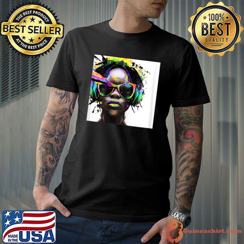 Black History Queen Afro Melanin Watercolors T-Shirt