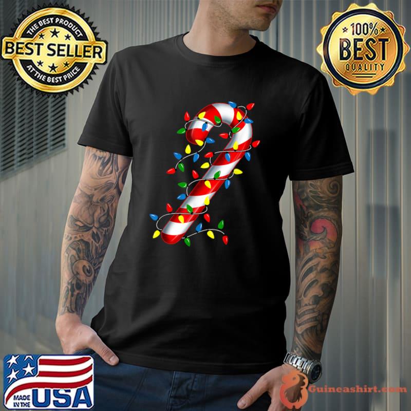 Candy Cane Merry And Bright Christmas Lights Candy Costume T-Shirt