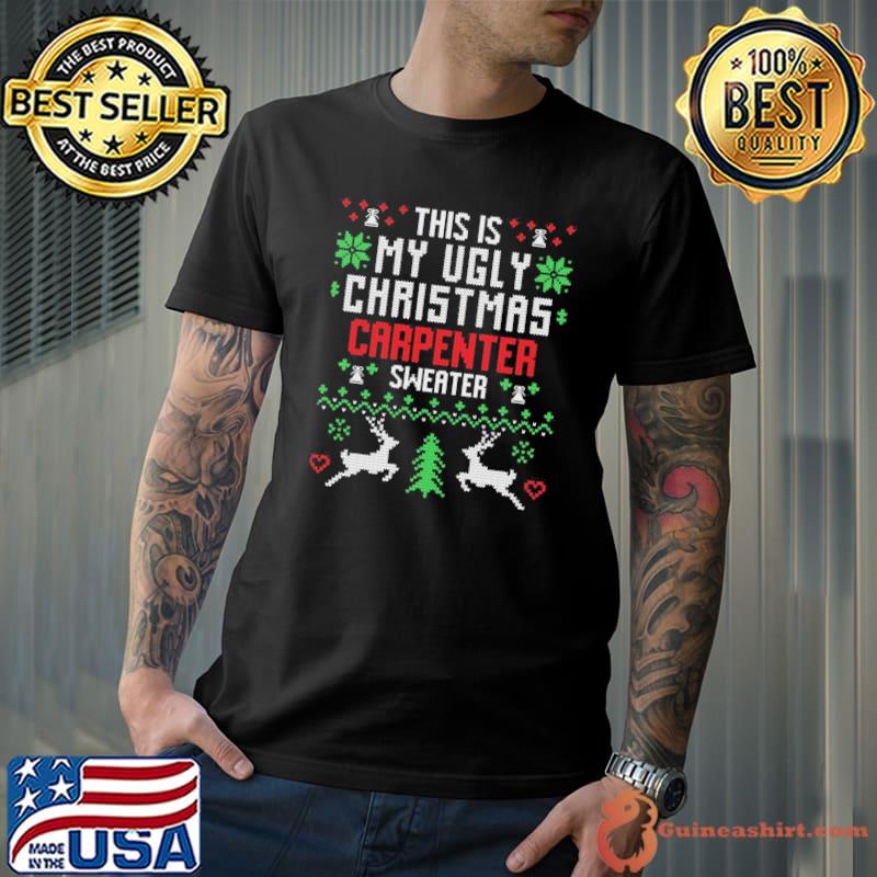Carpenter ugly christmas pattern design shirt