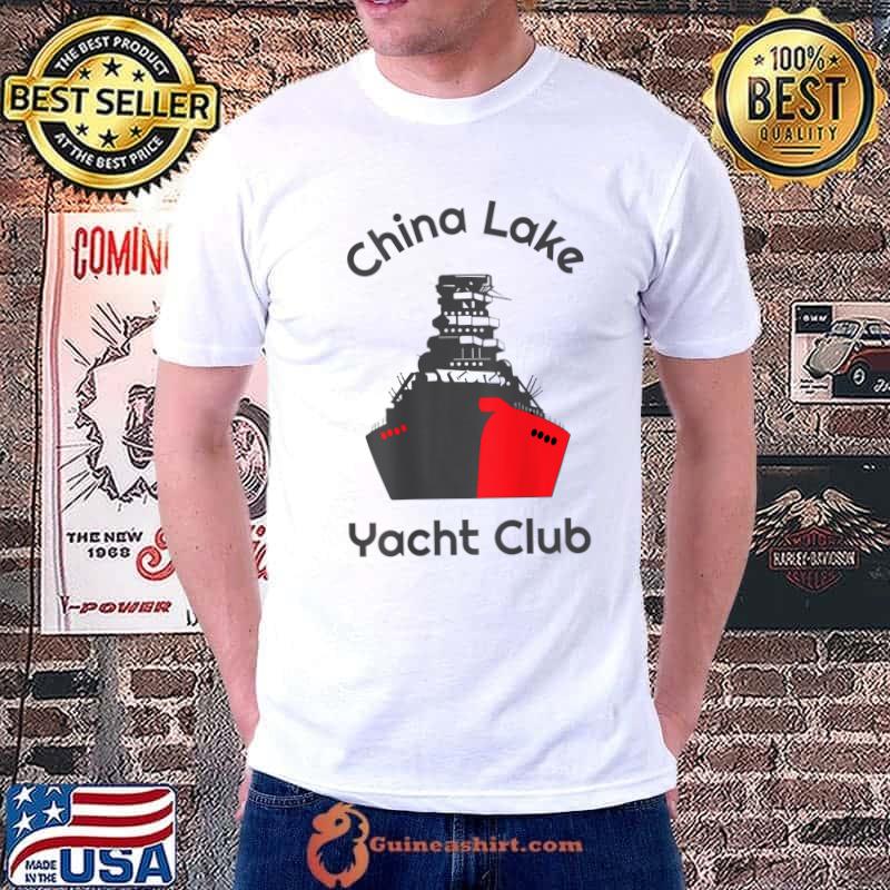 China Lake Yacht Club Ship Red Black Color T-Shirt