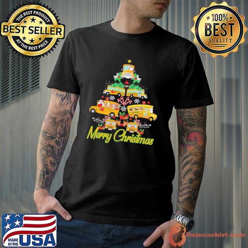Christmas Tree School Bus Style Shirt