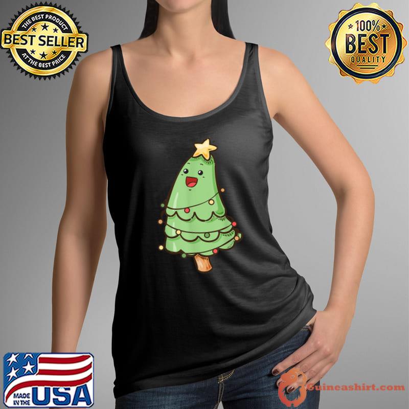Dancing Christmas Tree With Star And Lights T-Shirt Tank Top