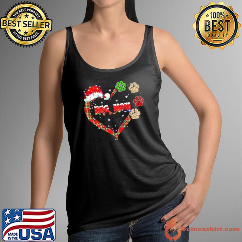 Dog Mom Christmas Paw Heart s Tank Top
