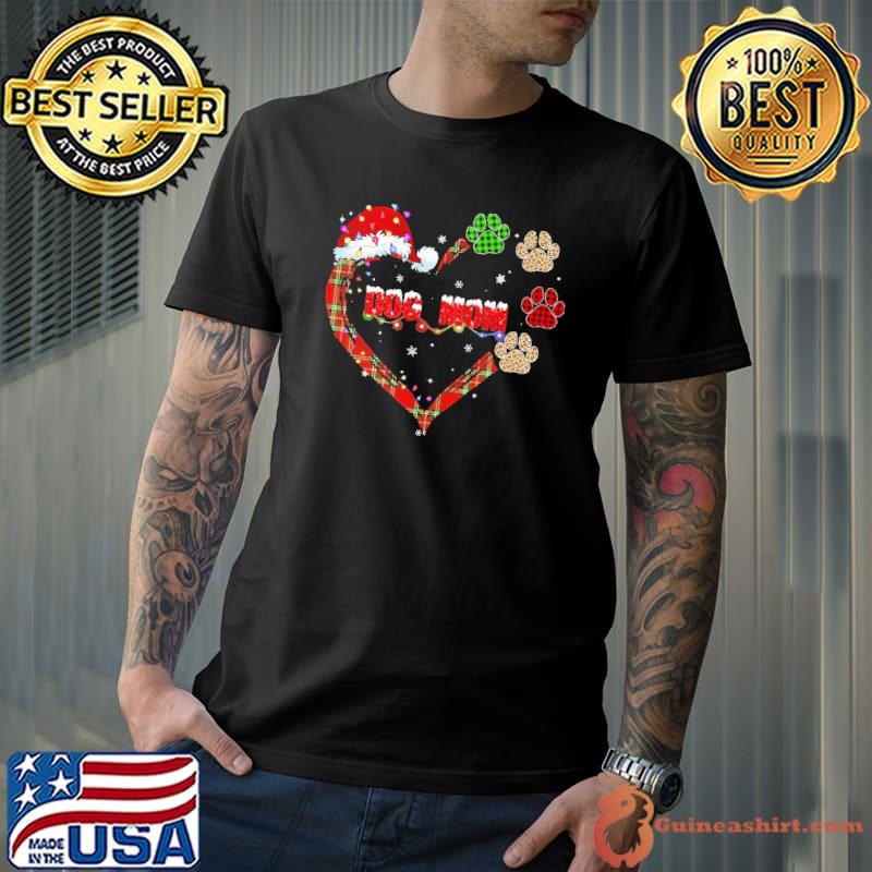 Dog Mom Christmas Paw Heart shirt