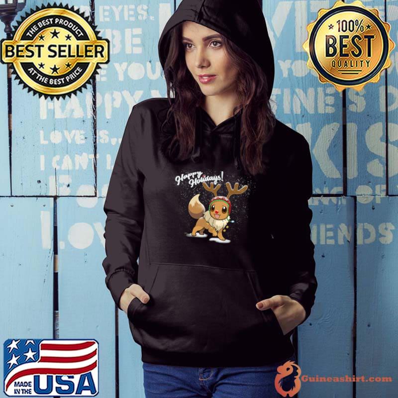Eevee Raindeer Happy Holidays Christmas T-Shirt Hoodie