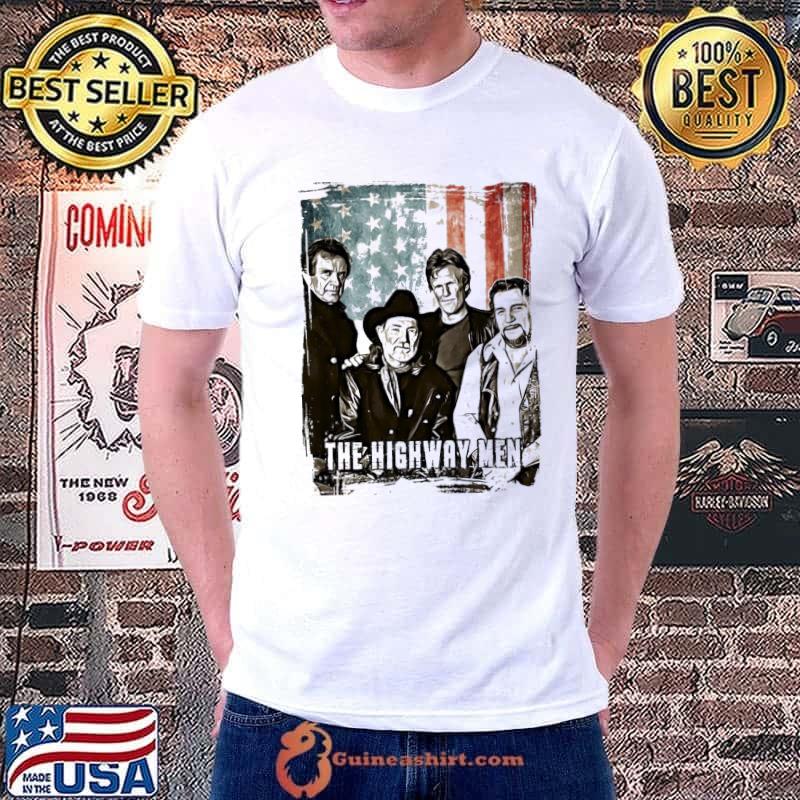 Flag us the highwaymen band 35 years anniversary gift for fans and lovers classic hirt