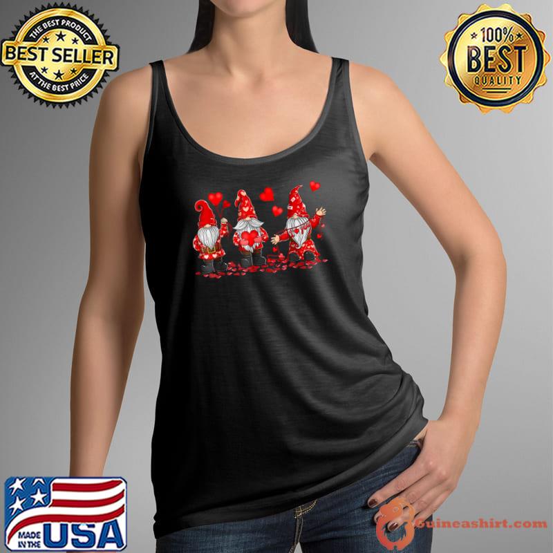 Gnome Valentines Day Three Gromies Love Hearts T-Shirt Tank Top