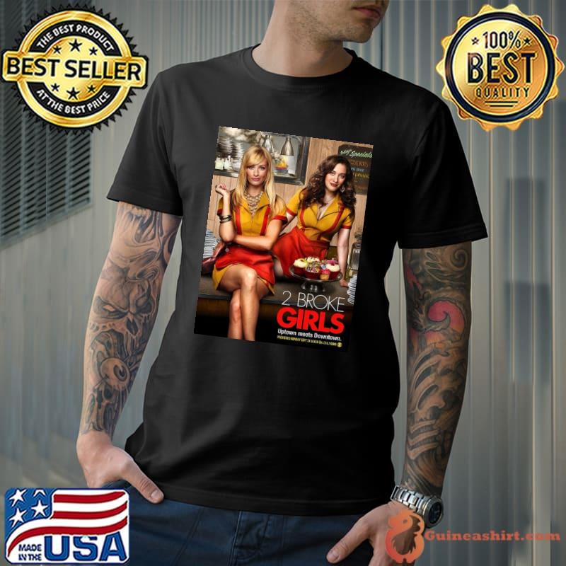 Graphic design of two broke girl funny TV show classic hirt