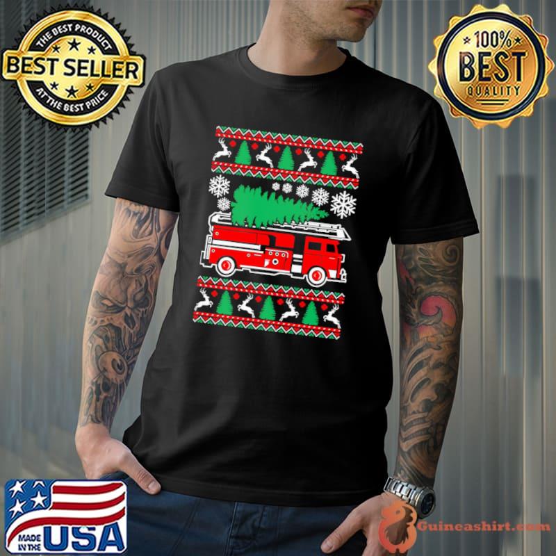 Grisworld with fire truck merry firefighter ugly christmas perfect gift shirt