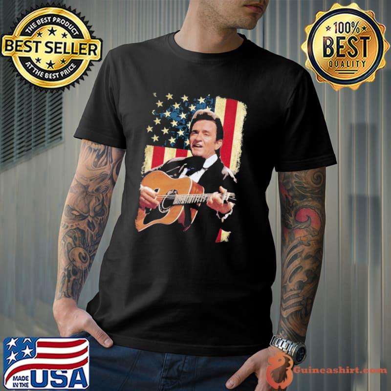 Guitarist johnny cast American flag vintage johnny cash design classic shirt