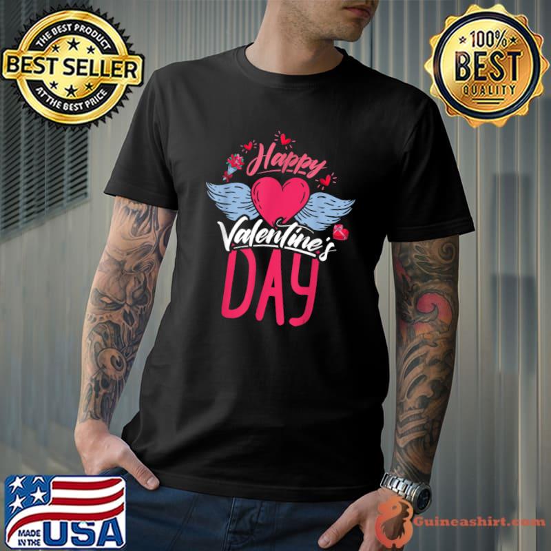 Happy Valentine`s Day Outfit Valentines Day Hearts Wings T-Shirt