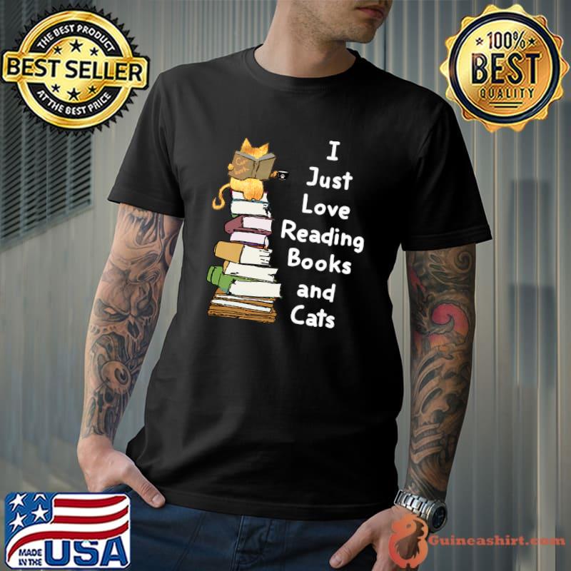 I Just Love Reading Books And Cats Family T-Shirt