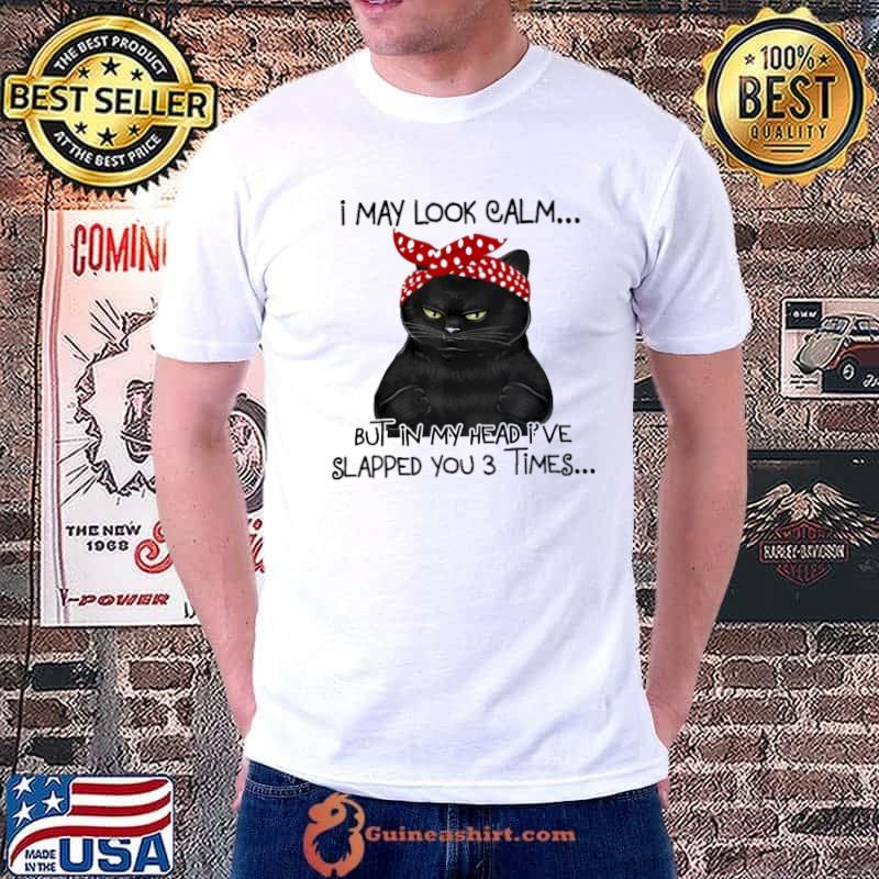 I May Look Calm But In My Head I've Slapped You 3 Times Cat Shirt