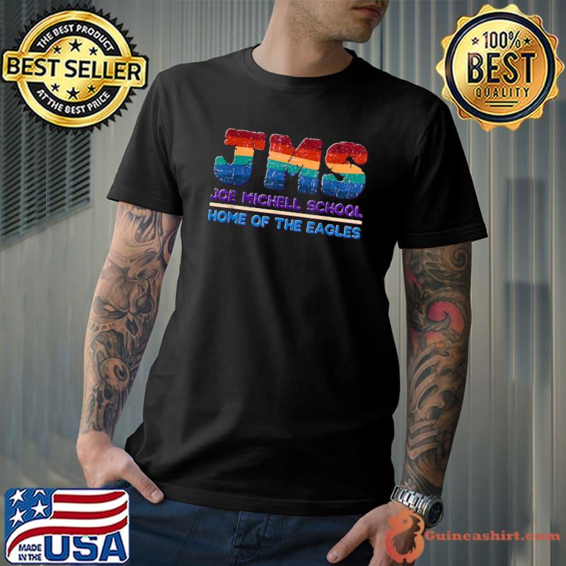 Joe Michell School Home Of The Eagles Rainbow JMS 2022 Pink IB Learner Traits T-Shirt