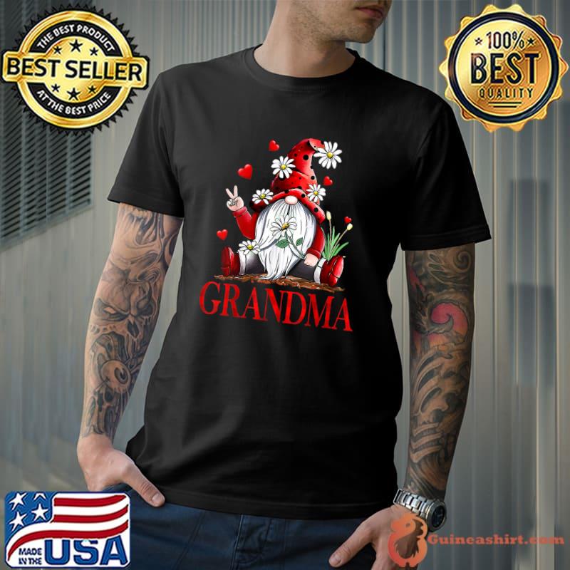 Love Being Called Grandma Gnome Hearts Flowers Valentine Day Matching T-Shirt