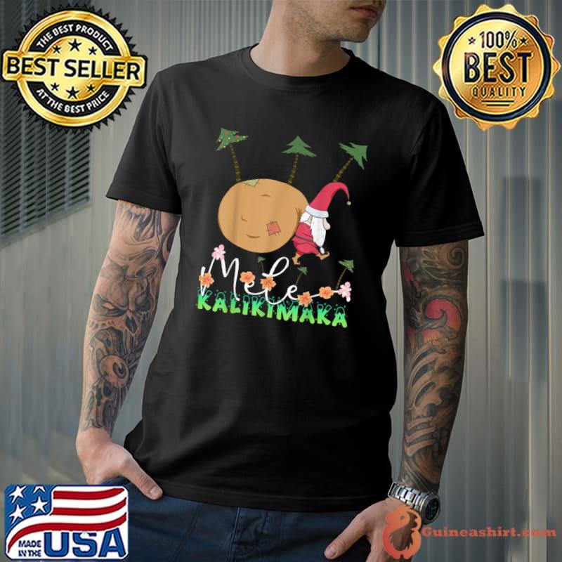 Mele Kalikimaka Hawaiian Christmas Santa Gnome Hawaii T-Shirt