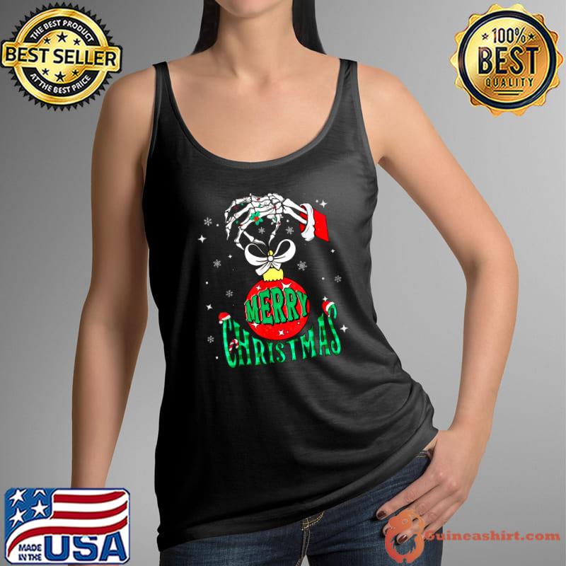 Merry Christmas Skeleton Hand Santa Pajama Xmas Tree Christmas Holiday T-Shirt Tank Top