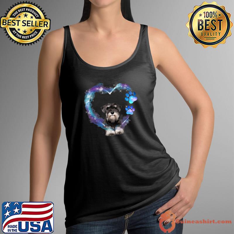 Miniature Schnauzer Dog In Heart Colors Bling T-Shirt Tank Top