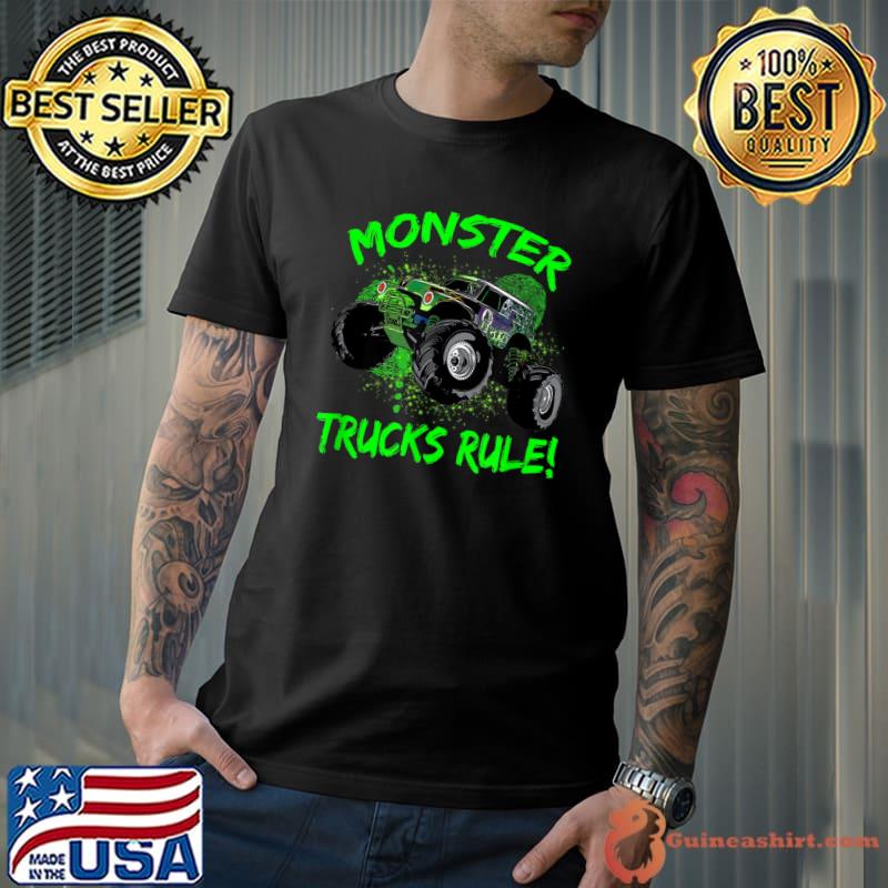 Monster Trucks Rule Watercolor T-Shirt