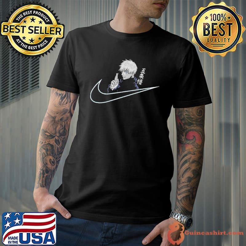 Nike gojo satoru strongest jujutsu sorcerer jujutsu kaisen logo for otaku gym shirt