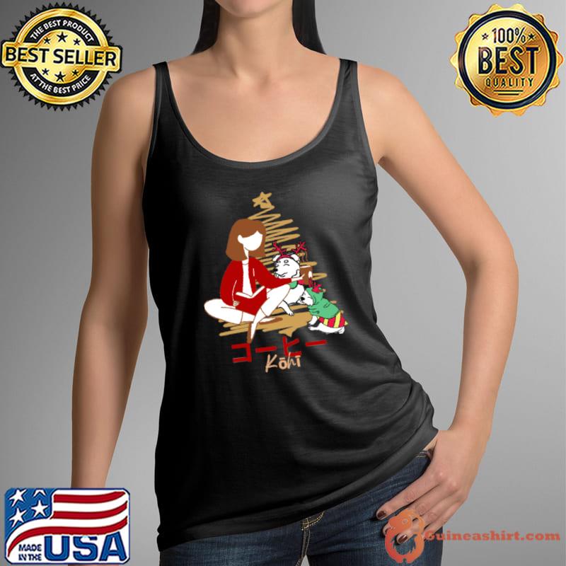 Owner love coffee and dogs christmas day T-Shirt Tank Top