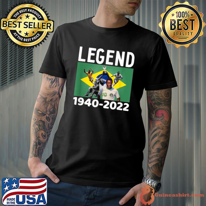 Pele Football Legend 1940 2022 Flag Champion Football T-Shirt