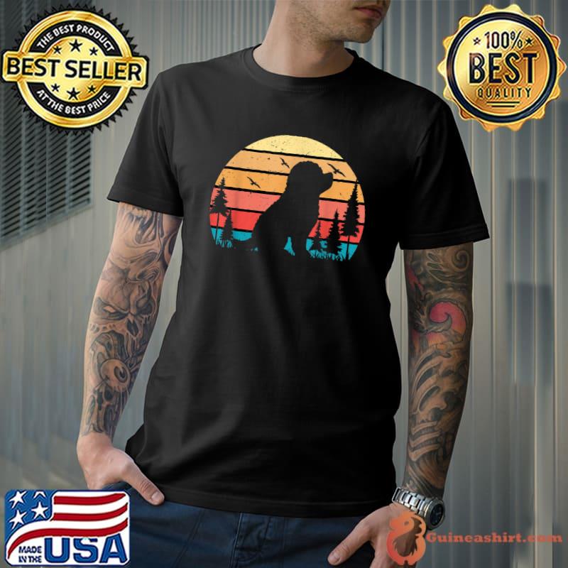 Poodle Dog Cute Puppy Lover Retro Sunset T-Shirt