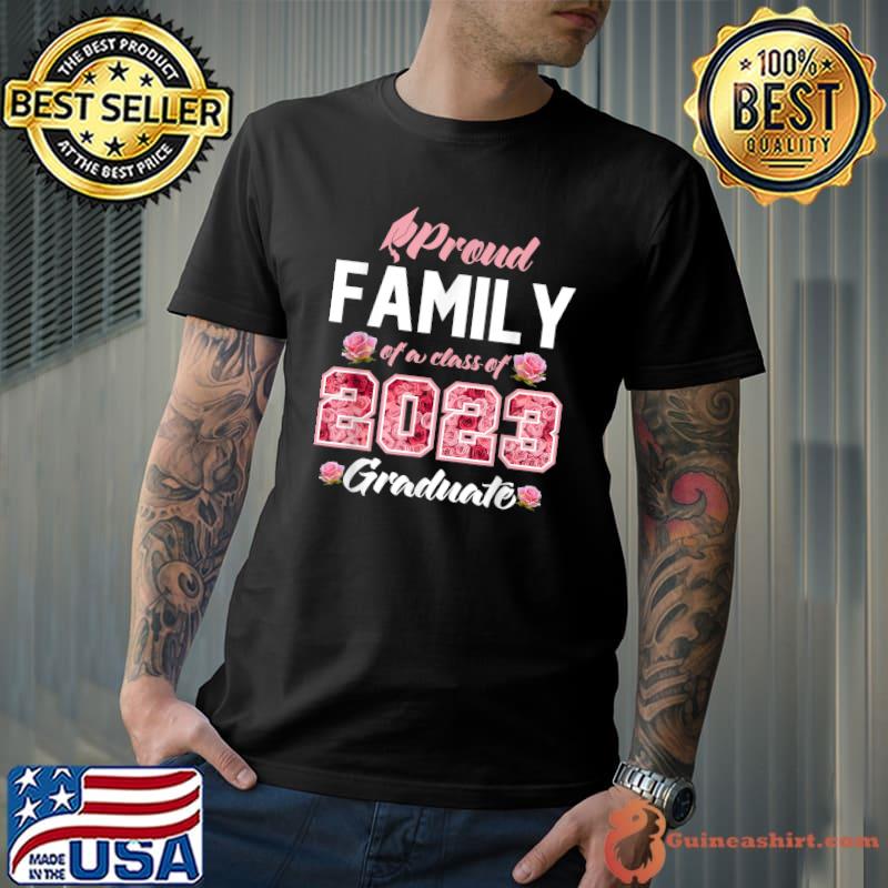 Proud Family Of Class Of 2023 Floral Illustration Graphic T-Shirt