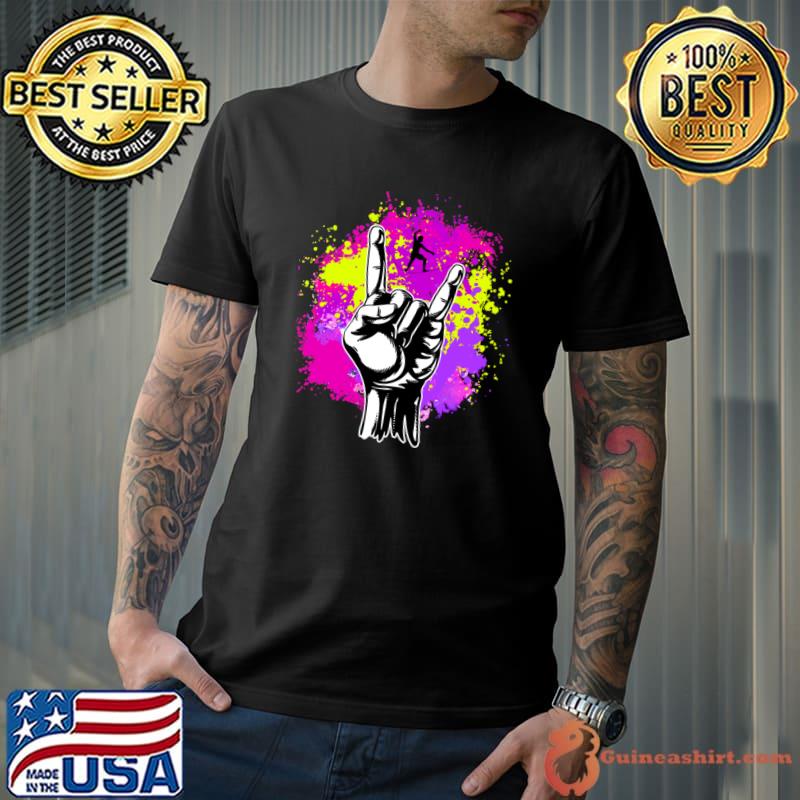 Rock Music Slacklining Lover Gift Slackliner Watercolor T-Shirt