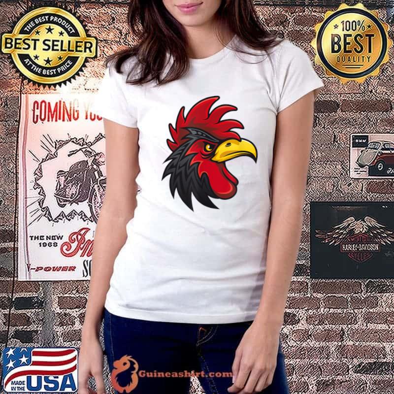 Rooster Head Face Animal Bird Wildlife T-Shirt Ladiestee