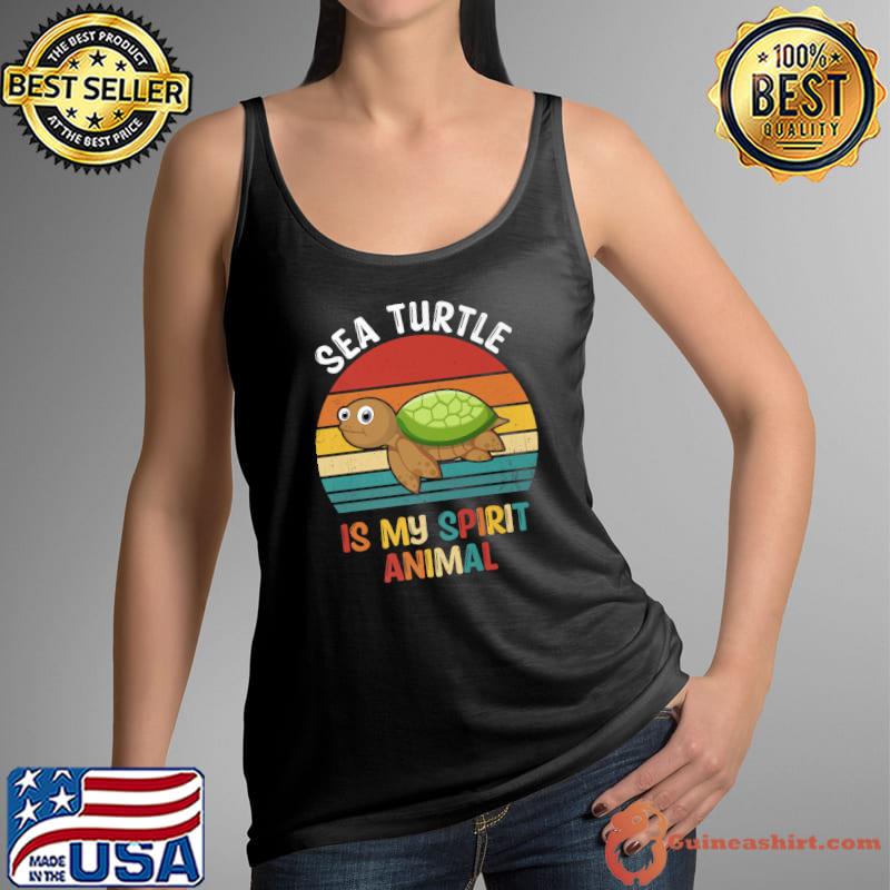 Sea Turtle Is My Spirit Animal Vintage Sea Turtle Lover T-Shirt Tank Top