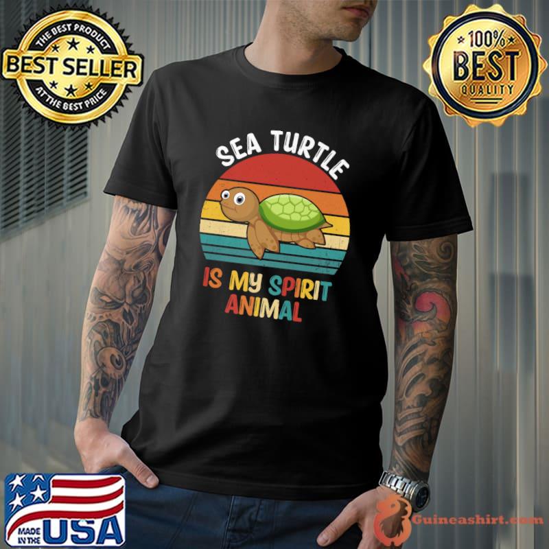 Sea Turtle Is My Spirit Animal Vintage Sea Turtle Lover T-Shirt