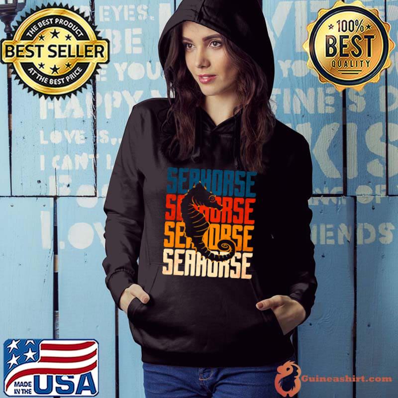 Seahorse Sea Ocean Animal Colorful Retro T-Shirt Hoodie