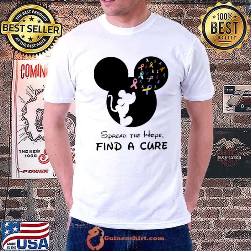 Spread The Hope Find A Cure Mickey Cancer Shirt