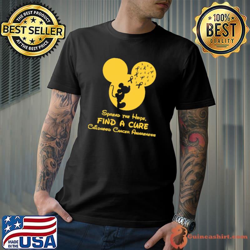 Spread The Hope Find A Cure Mickey Childhood Cancer Awareness Shirt