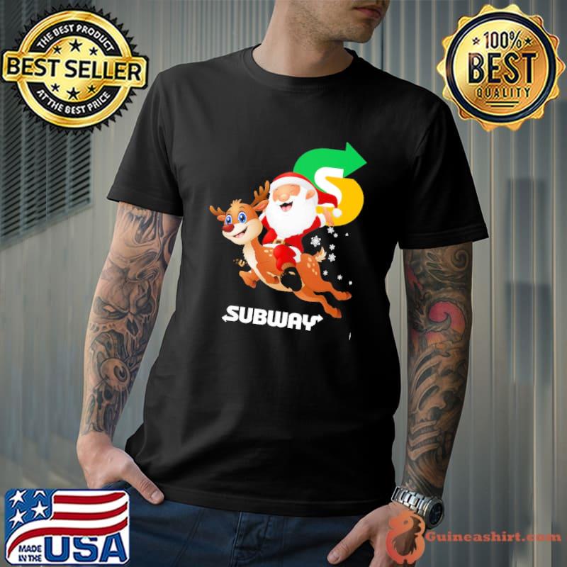 Subway christmas Santa Claus And Deer Shirt