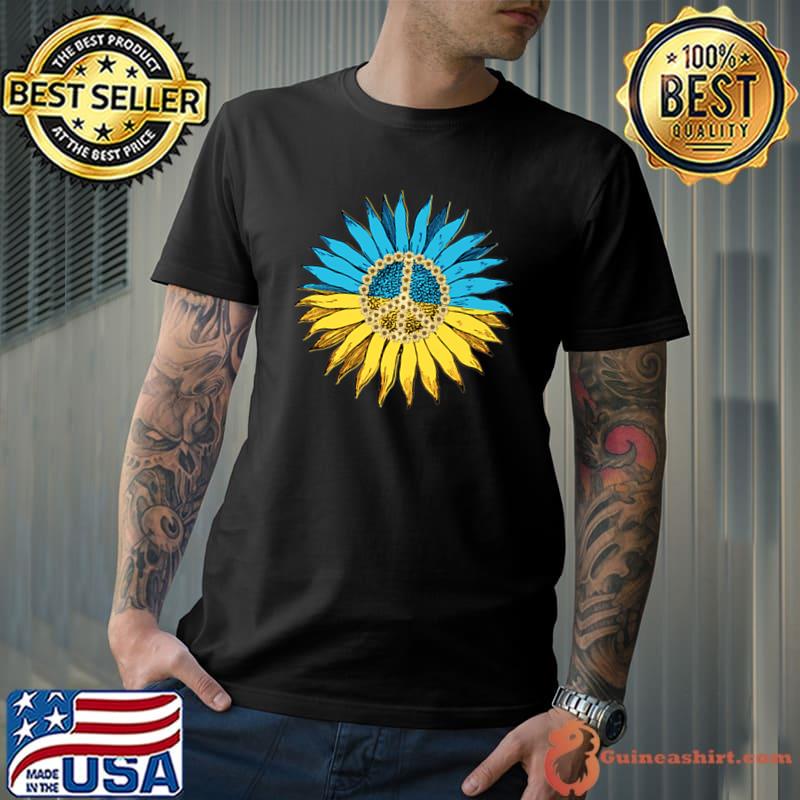 Support peace for ukraine national blue & yellow sunflower T-Shirt